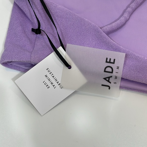 NWT JADE Swim Bikini Top Apex One Shoulder In Lilac Terry Size L - Picture 8 of 11